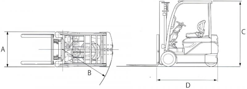 Xe nâng điện 3 bánh TOYOTA 7FBE15 Khang Nam